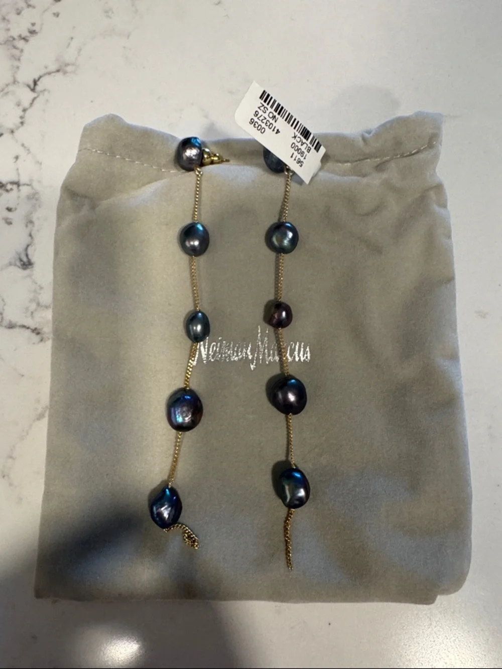 NWT cult gaia black pearl Atum drop earrings - Picture 5 of 7
